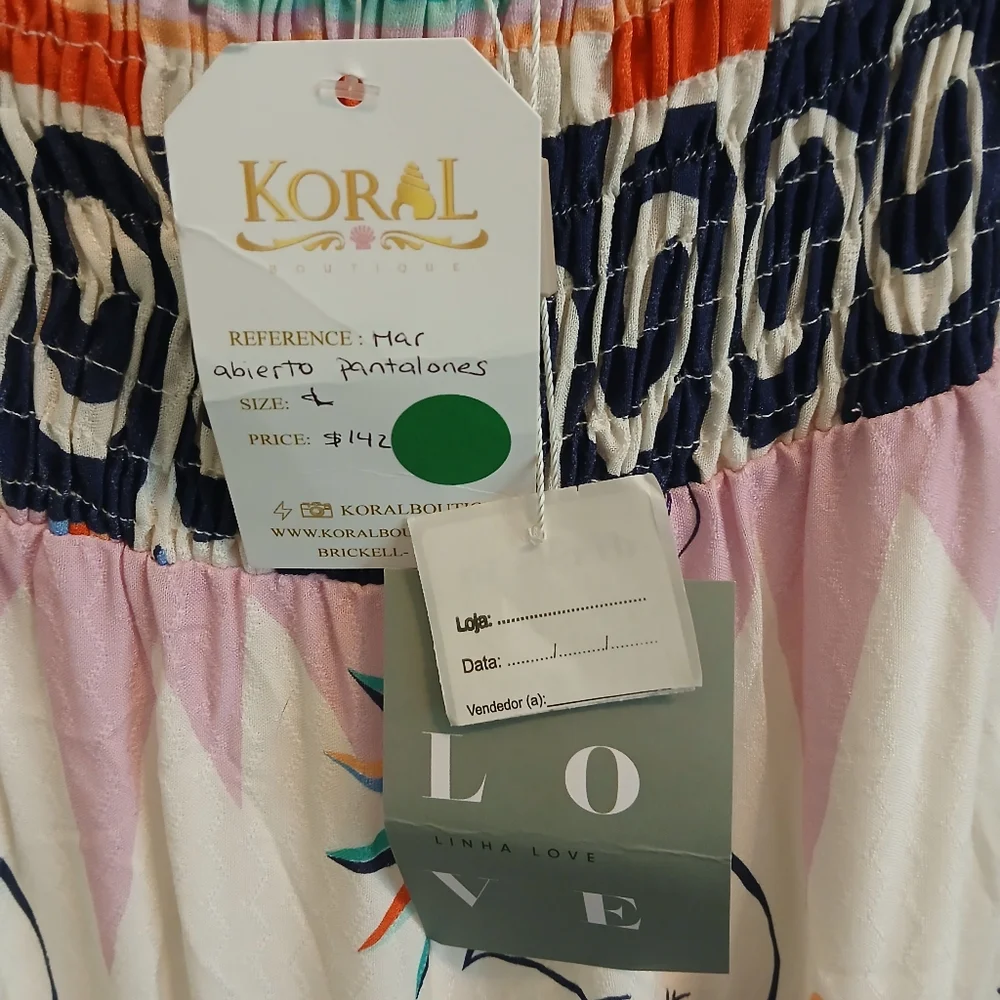 Smocked Waist Harem Pants Size L NWT - Picture 3 of 3